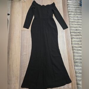 Elegant Black Off-Shoulder Dress Laundry By Shelli Segal Size 4